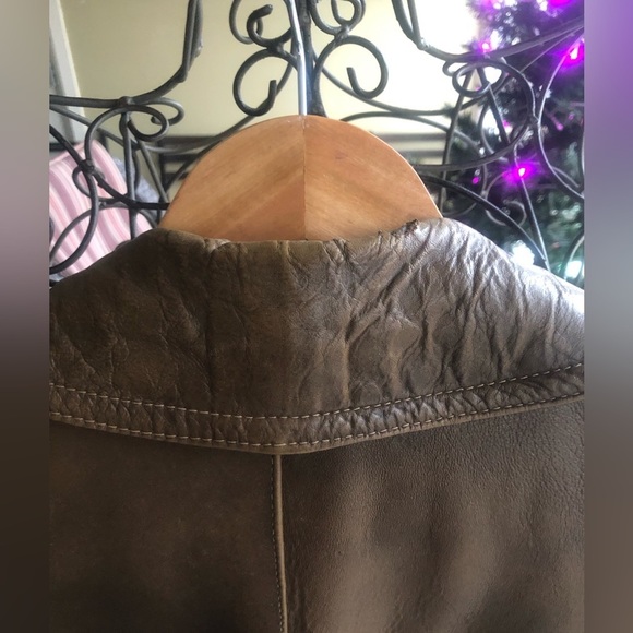 THE OLD MILL Vintage Leather Wool removable Lining Coat Jacket - Picture 6 of 11